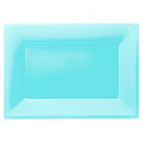 Caribbean Blue Plastic Serving Platters