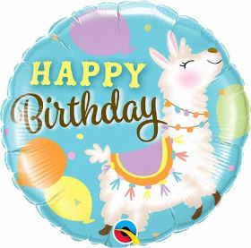 Llama Happy Birthday Foil Balloon 18"