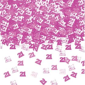 40th Birthday Pink Shimmer Metallic Confetti