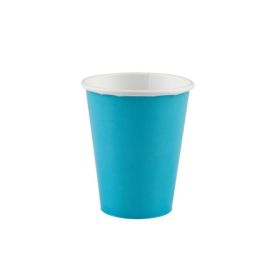 8 Caribbean Blue Paper Cups