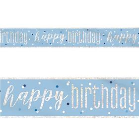 Glitz Blue Happy Birthday Foil Banner