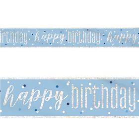 Glitz Blue Happy Birthday Foil Banner