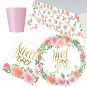 Floral Baby Party Tableware Pack for 8
