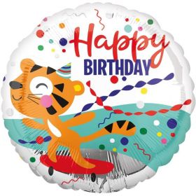 Happy Birthday Tiger Foil Balloon 18"