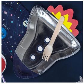 Rocket Ship Shaped Party Plates 29cm, pk6