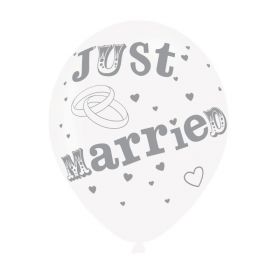 Just Married Latex Balloons