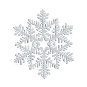 Silver Glitter Snowflake Hanging Decoration 16cm