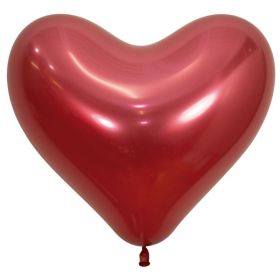 Reflex Crystal Red Heart Latex Balloon 14"