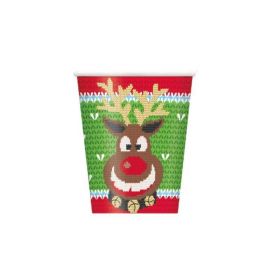 Ugly Sweater Xmas Cups 270ml, pk8