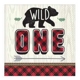 Little Lumberjack 1st Birthday Party Napkins 33cm x 33cm, pk16