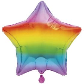 Rainbow Star Foil Balloon 18"
