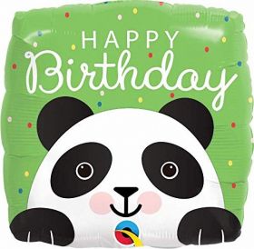 Panda Happy Birthday Foil Square Balloon 18''