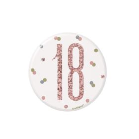 Glitz Rose Gold Age 18 Badge 7.5cm