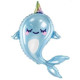 Narwhal Shaped Foil Balloon 34"
