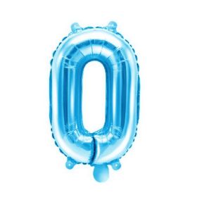 Blue Number 0 Air Fill Foil Balloon 14"