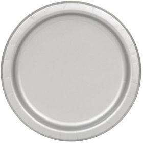 Silver Paper Dinner Plates, pk8