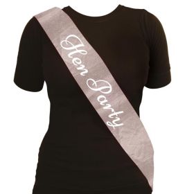 Rose Gold Glitter Hen Party Sash