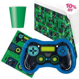 Gamer Birthday Party Tableware Pack for 8
