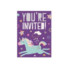 Unicorn Party Invitations, pk8