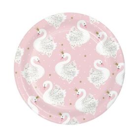 Swan Party Lunch Plates 18cm, pk8