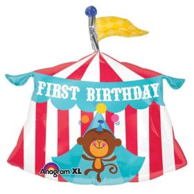 1st Birthday Circus Tent Supershape Foil Balloon 22"