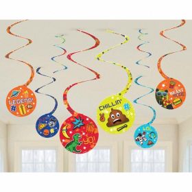 Epic Party Swirl Decorations, pk8