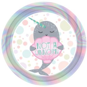 Narwhal Party Plates 23cm, pk8