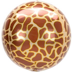 Animalz Giraffe Print Orbz Foil Balloon 16"