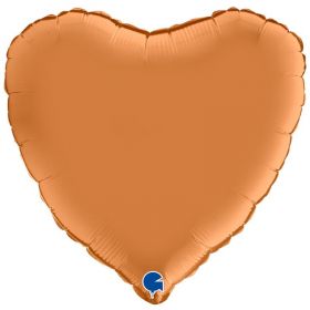 Satin Caramel Luxury Heart Foil Balloon 18"