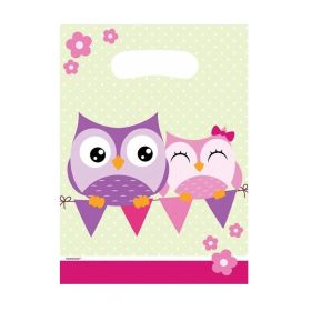 8 Owl Plastic Party Bags