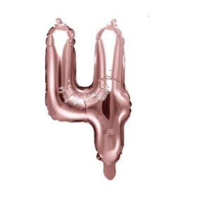 Rose Gold Number 4 Air Fill Foil Balloon 14"