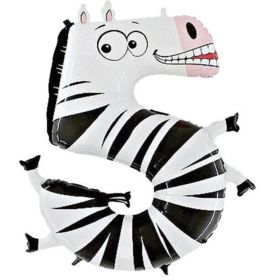 Age 5 Zebra Balloon 40"