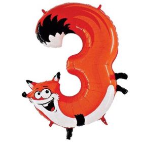 Age 3 Fox Supershape Balloon 40"