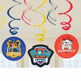 Paw Patrol Swirl Decorations, pk6