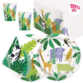 Animal Safari Party Tableware Pack for 16