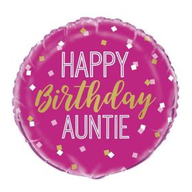 Happy Birthday Auntie Foil Balloon 18"