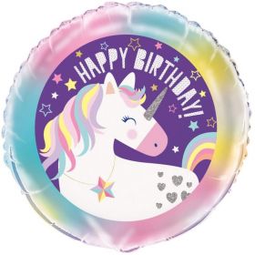 Unicorn Birthday Foil Balloon 18"