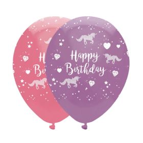 6 Unicorn Fantasy Party Latex Balloons 12"