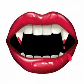Fangtastic Vampire Lips and Fangs Printed Cut-out