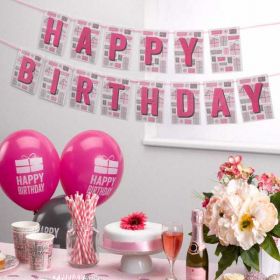 Happy Birthday Pink Bunting