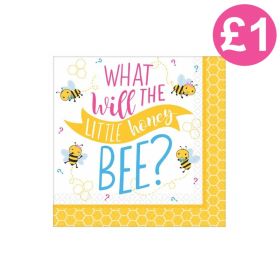 What Will It Bee? Beverage Napkins 25cm x 25cm, pk16