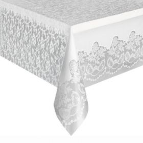 White Plastic Lace Tablecover