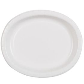White Oval Serving Plates 30cm, pk8