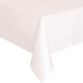 Frosty White Plastic Tablecover 1.37m x 2.74m