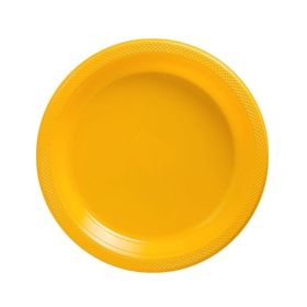 20 Sunshine Yellow Plastic Dessert Party Plates