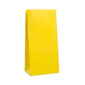 Yellow Paper Paper Party Bags, pk12