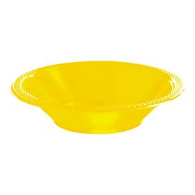 Yellow plastic party bowls 