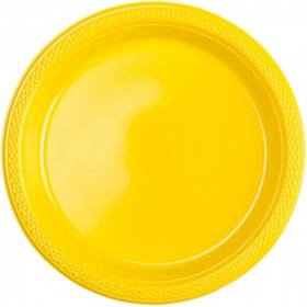 Sunflower Yellow Plastic Dinner Plates