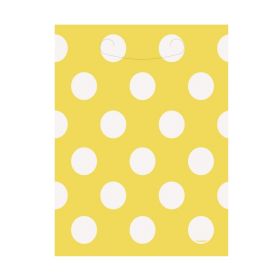 8 Yellow Polka Dot Party Bags