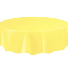 Yellow Round Plastic Tablecover